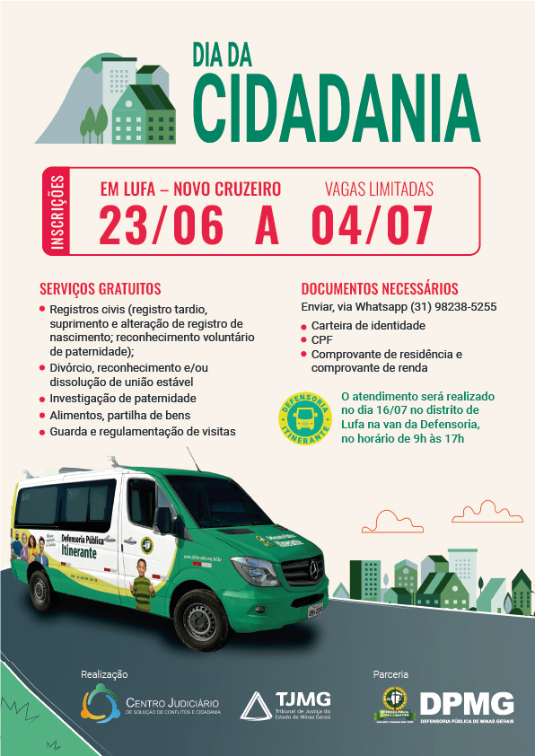 Defensoria Pública Itinerante levará projeto Dia da Cidadania a distritos de Novo Cruzeiro  3