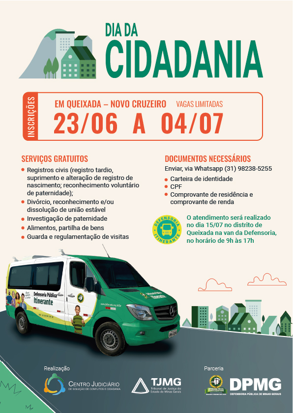 Defensoria Pública Itinerante levará projeto Dia da Cidadania a distritos de Novo Cruzeiro  2